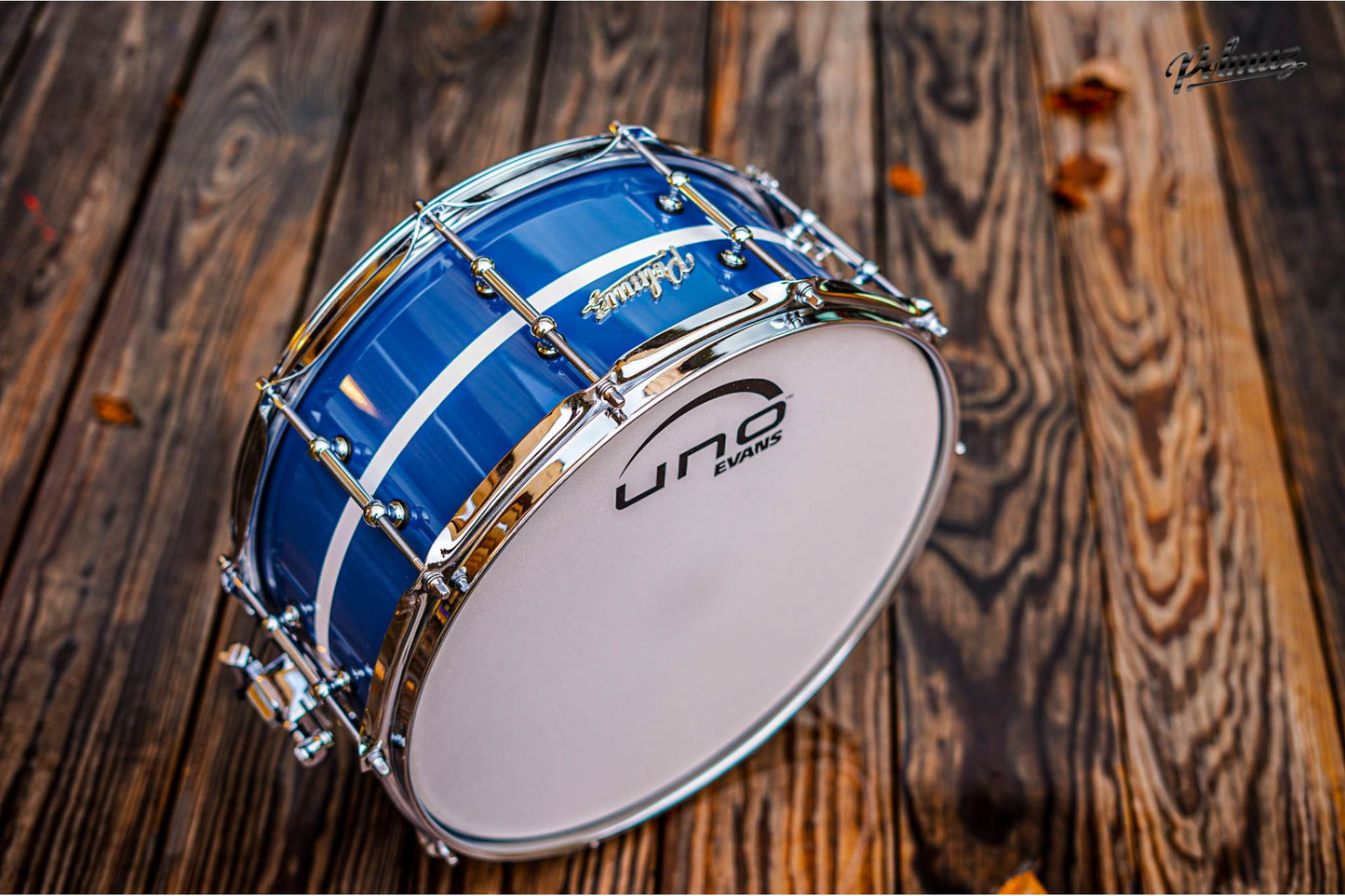 Polmuz model 1 Maple 14x6,5 Snare - cadillac blue witch stripe — zdjęcie 4