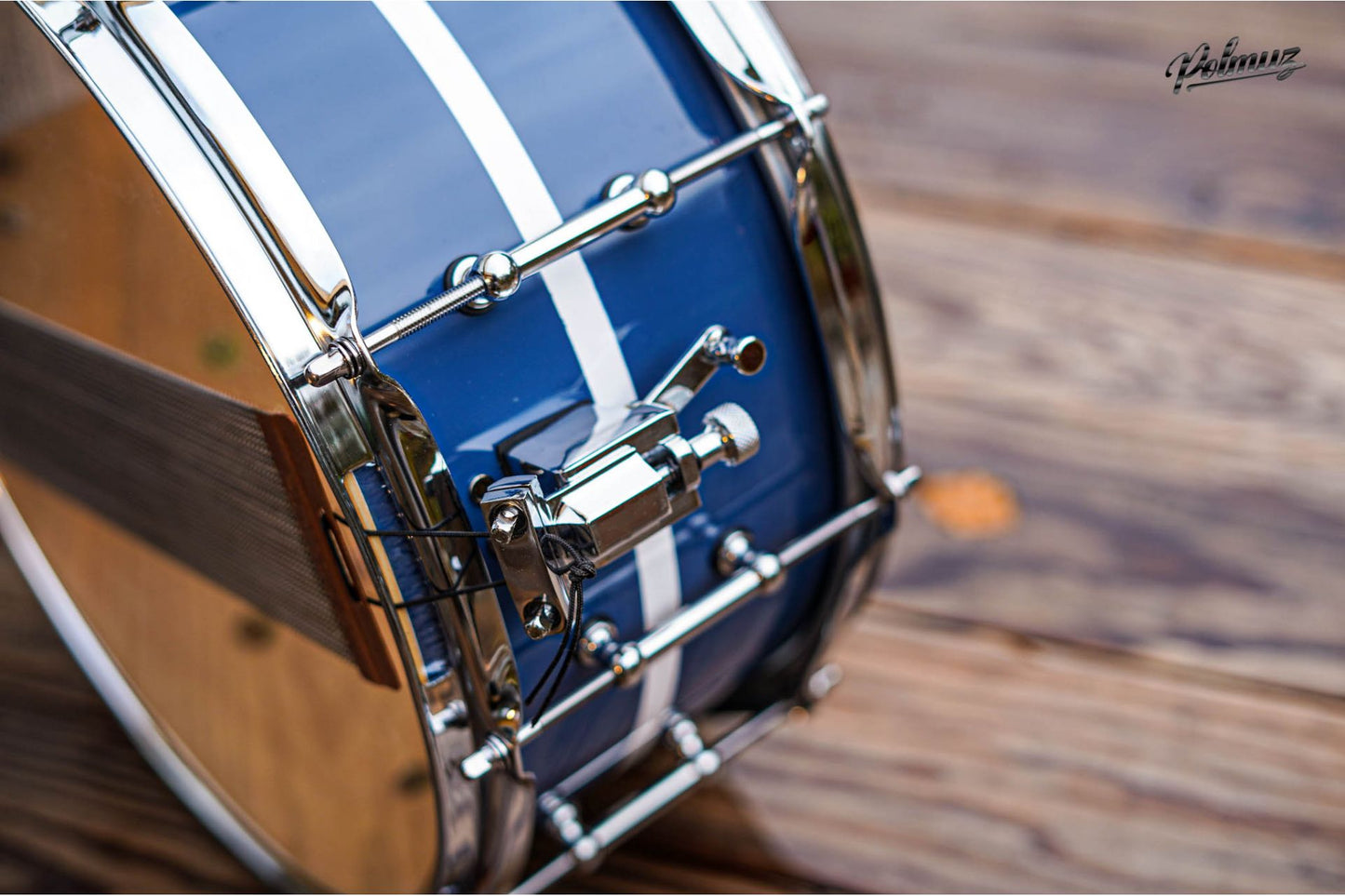 Polmuz model 1 Maple 14x6,5 Snare - cadillac blue witch stripe — zdjęcie 2