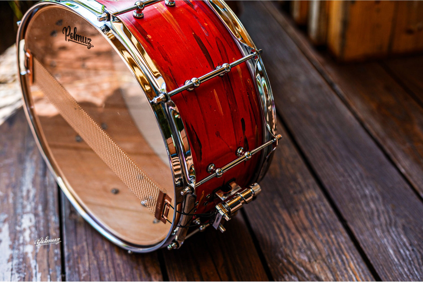 Polmuz model 1 Maple 14x6,5 Snare - Cosmic Red Artist - B-Stock — zdjęcie 4