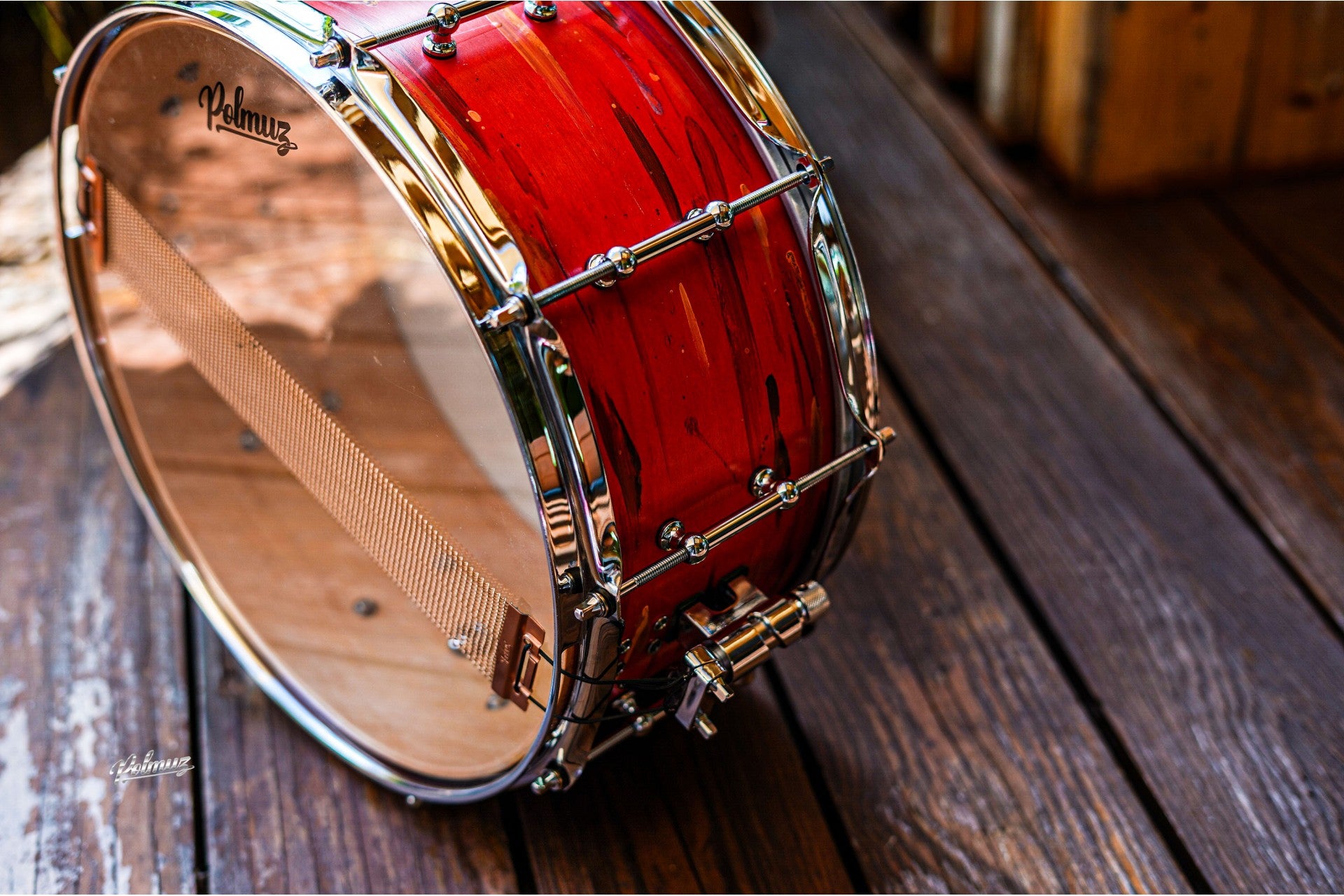Polmuz model 1 Maple 14x6,5 Snare - Cosmic Red Artist - B-Stock — zdjęcie 4