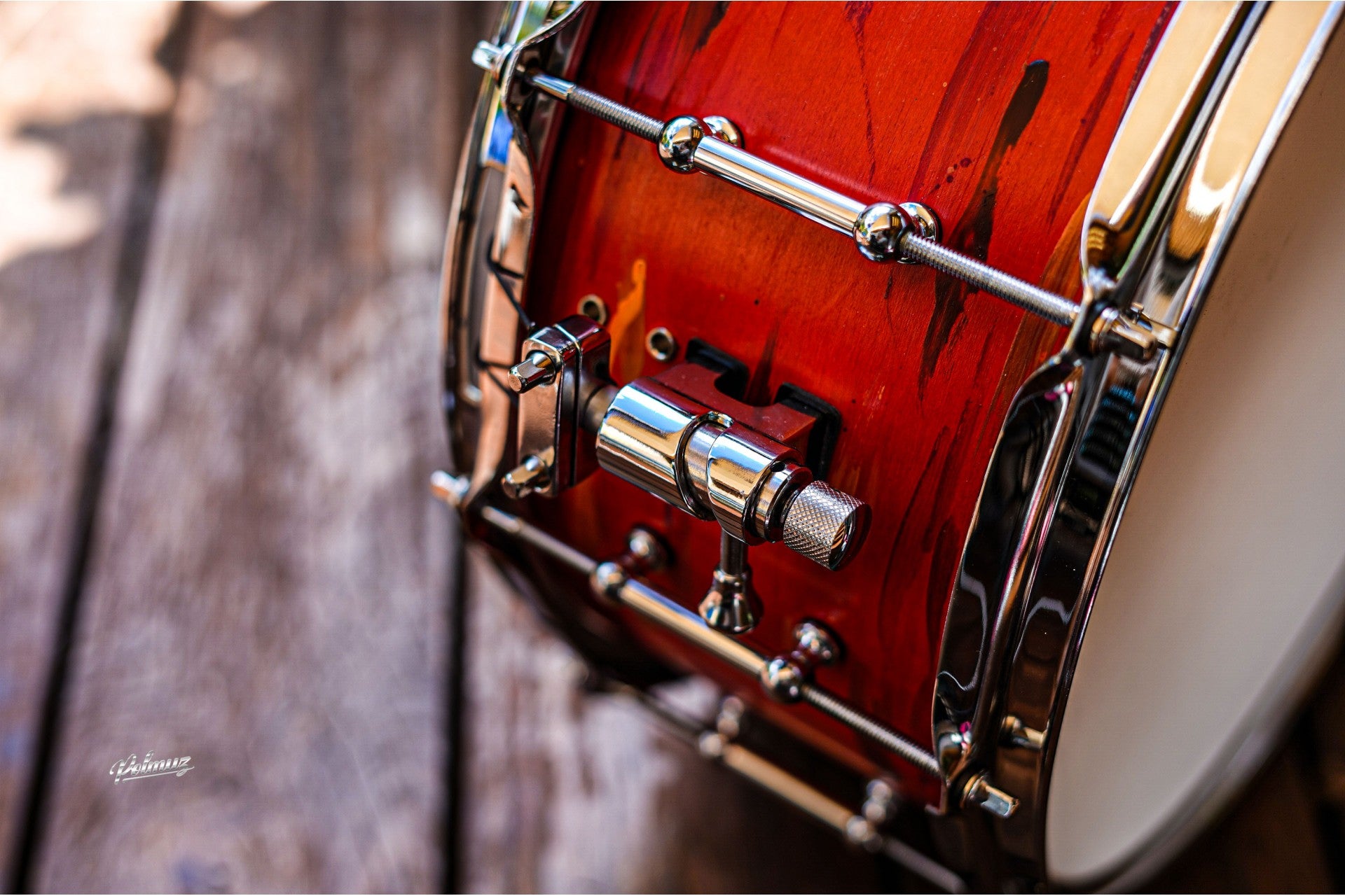 Polmuz model 1 Maple 14x6,5 Snare - Cosmic Red Artist - B-Stock — zdjęcie 7