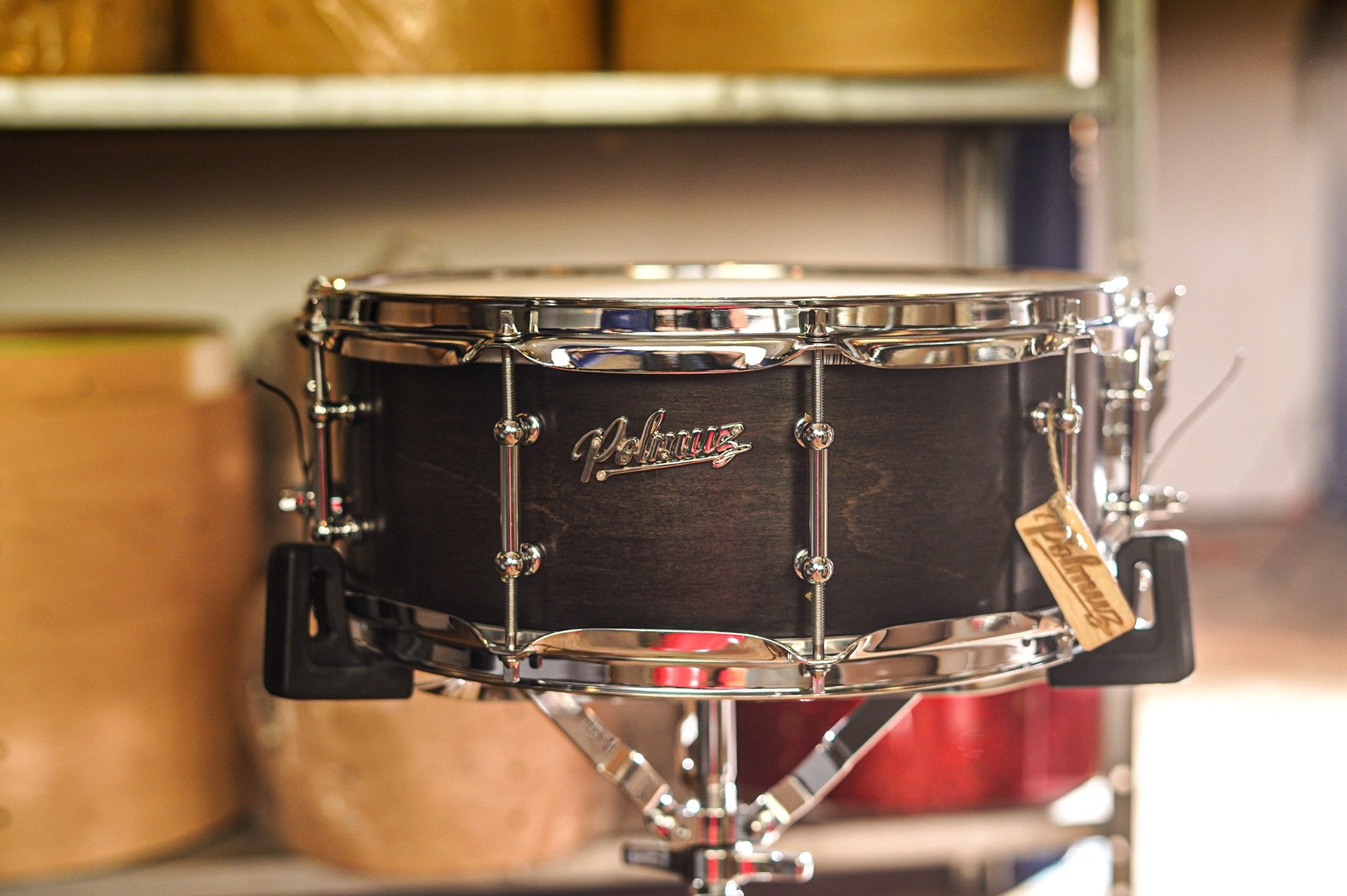 Polmuz model 1 Maple 14x6,5 Snare Satin Black Fade made in Poland — zdjęcie 20