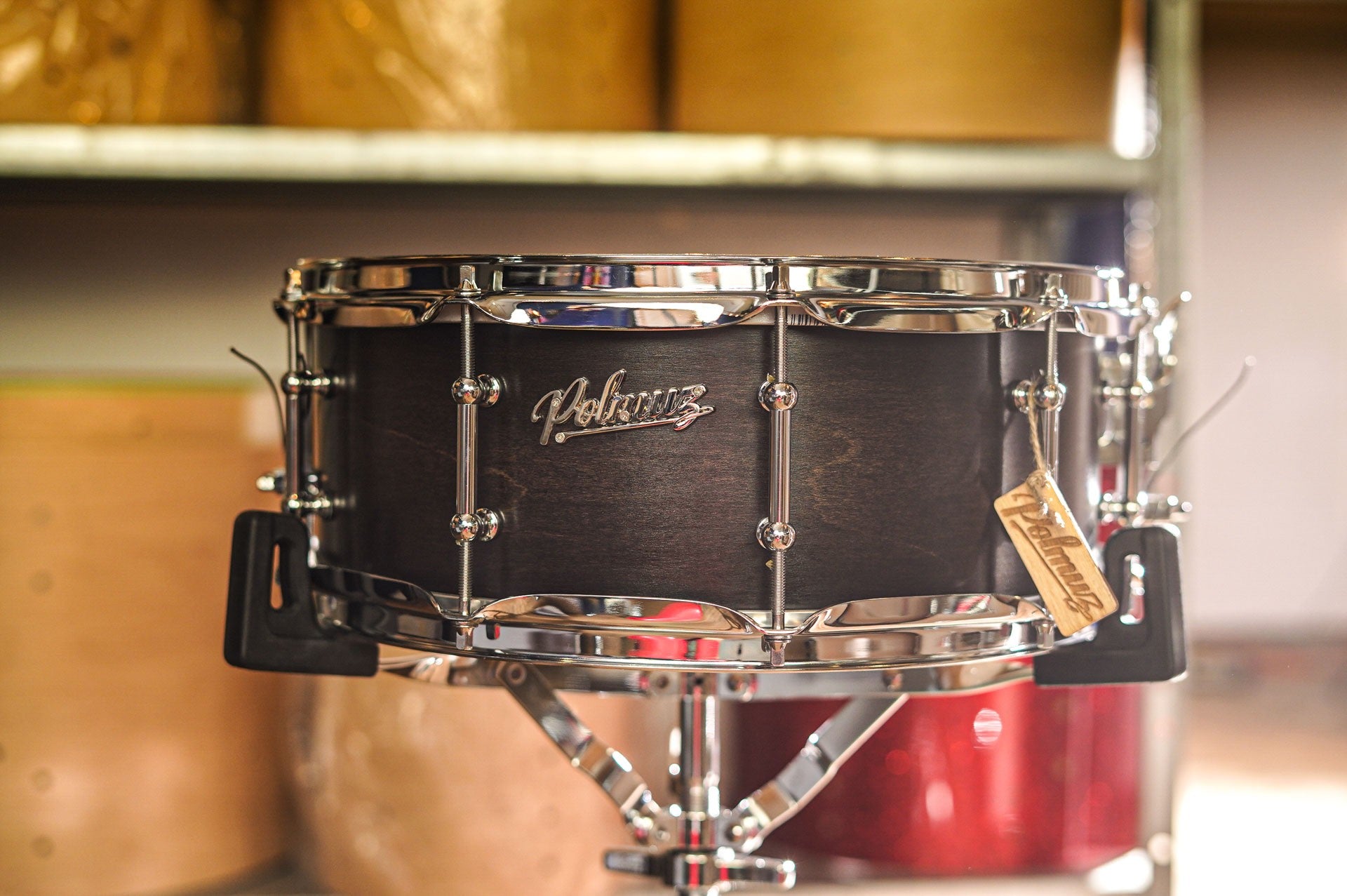 Polmuz model 1 Maple 14x6,5 Snare Satin Black Fade made in Poland — zdjęcie 19