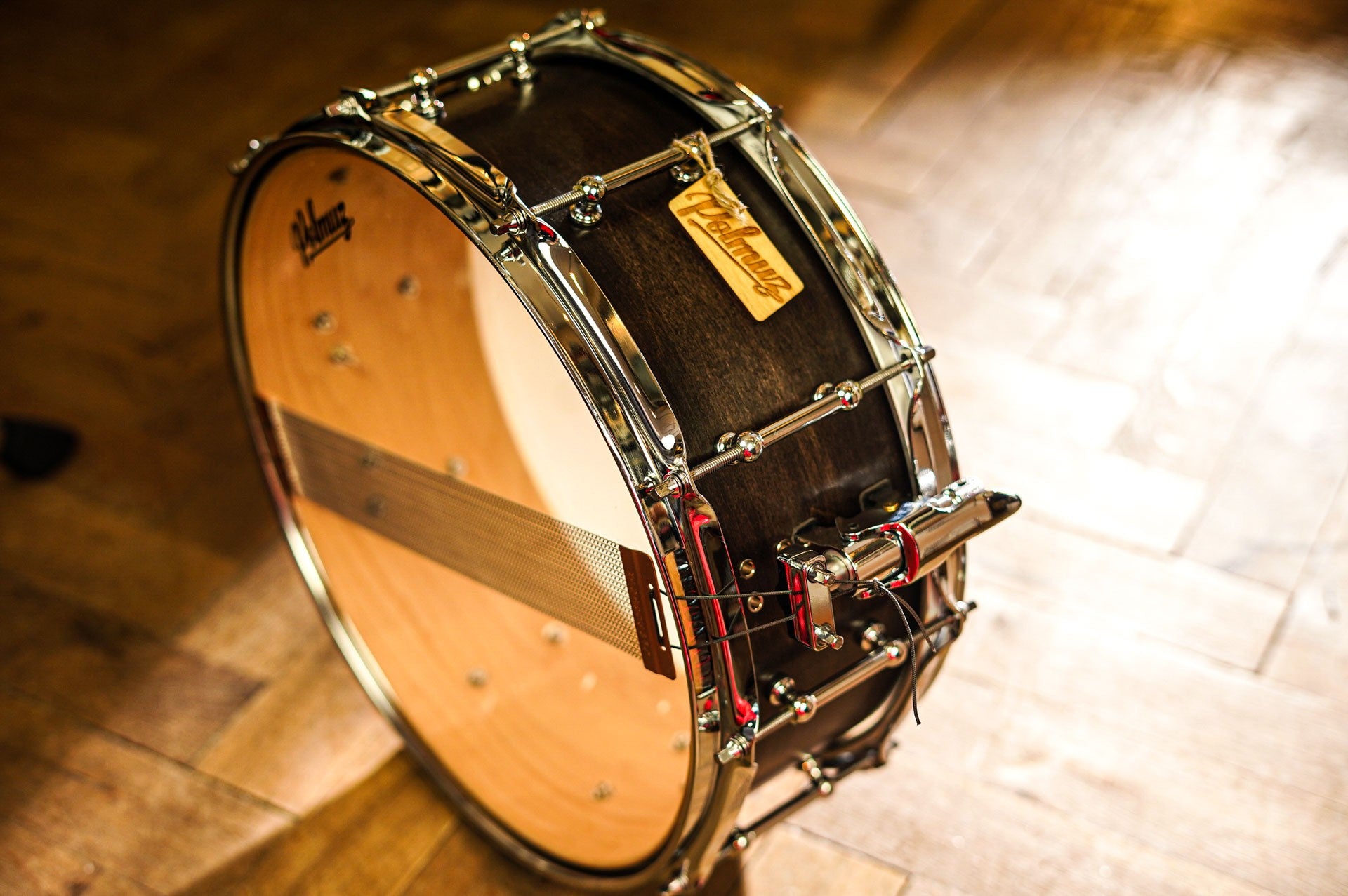 Polmuz model 1 Maple 14x6,5 Snare Satin Black Fade made in Poland — zdjęcie 8