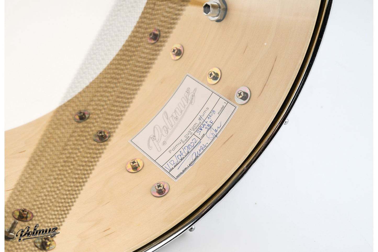 Polmuz model 1 Maple 14x6,5 Snare Satin Black Fade made in Poland — zdjęcie 2