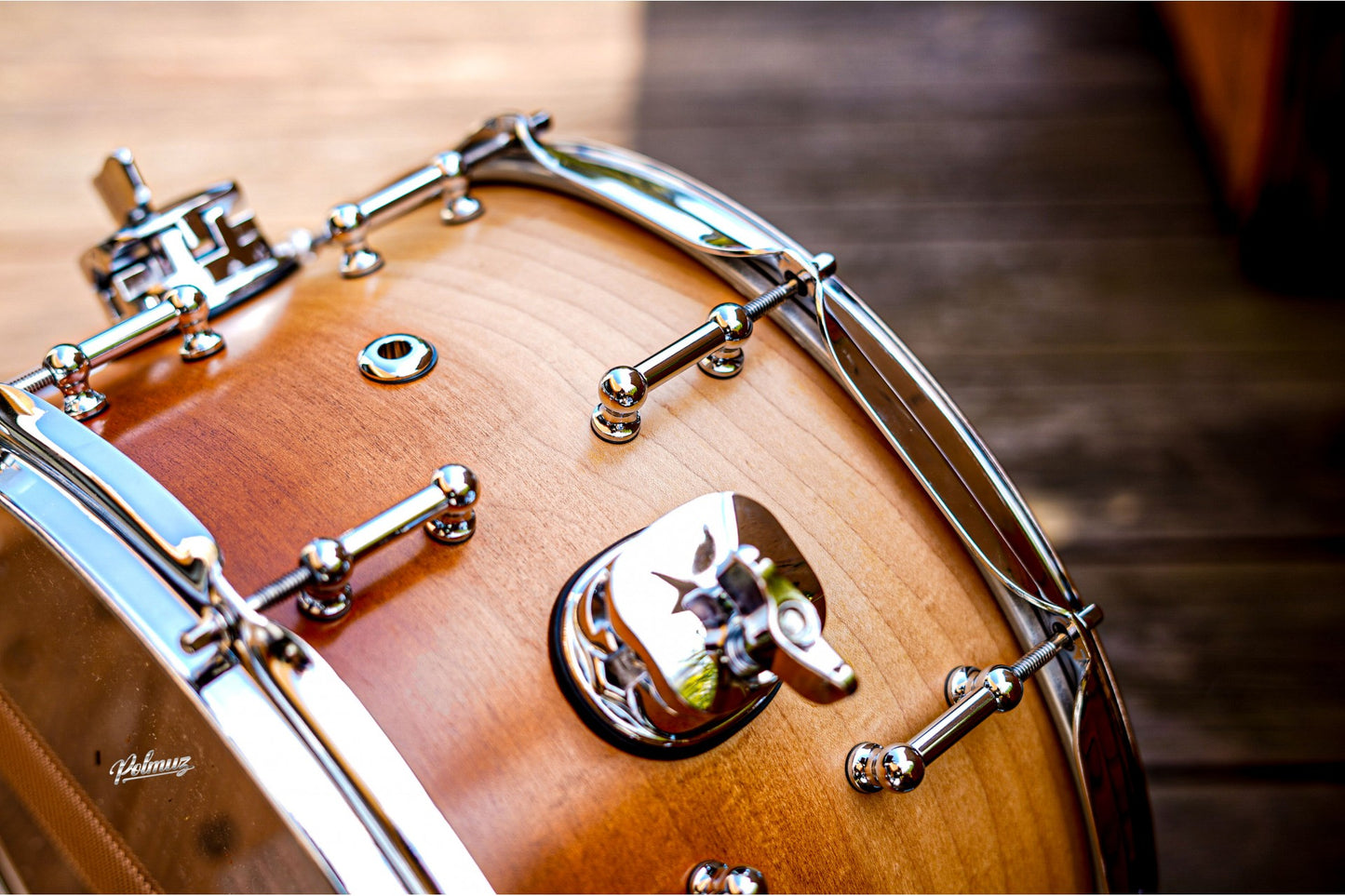 Polmuz model 1 Maple 14x8 Marching Snare - werbel marszowy satin natural made in Poland — zdjęcie 8
