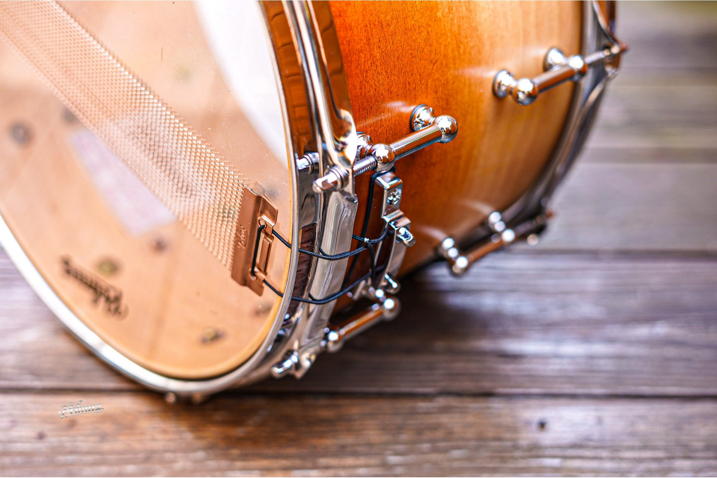Polmuz model 1 Maple 14x8 Marching Snare - werbel marszowy satin natural made in Poland — zdjęcie 7