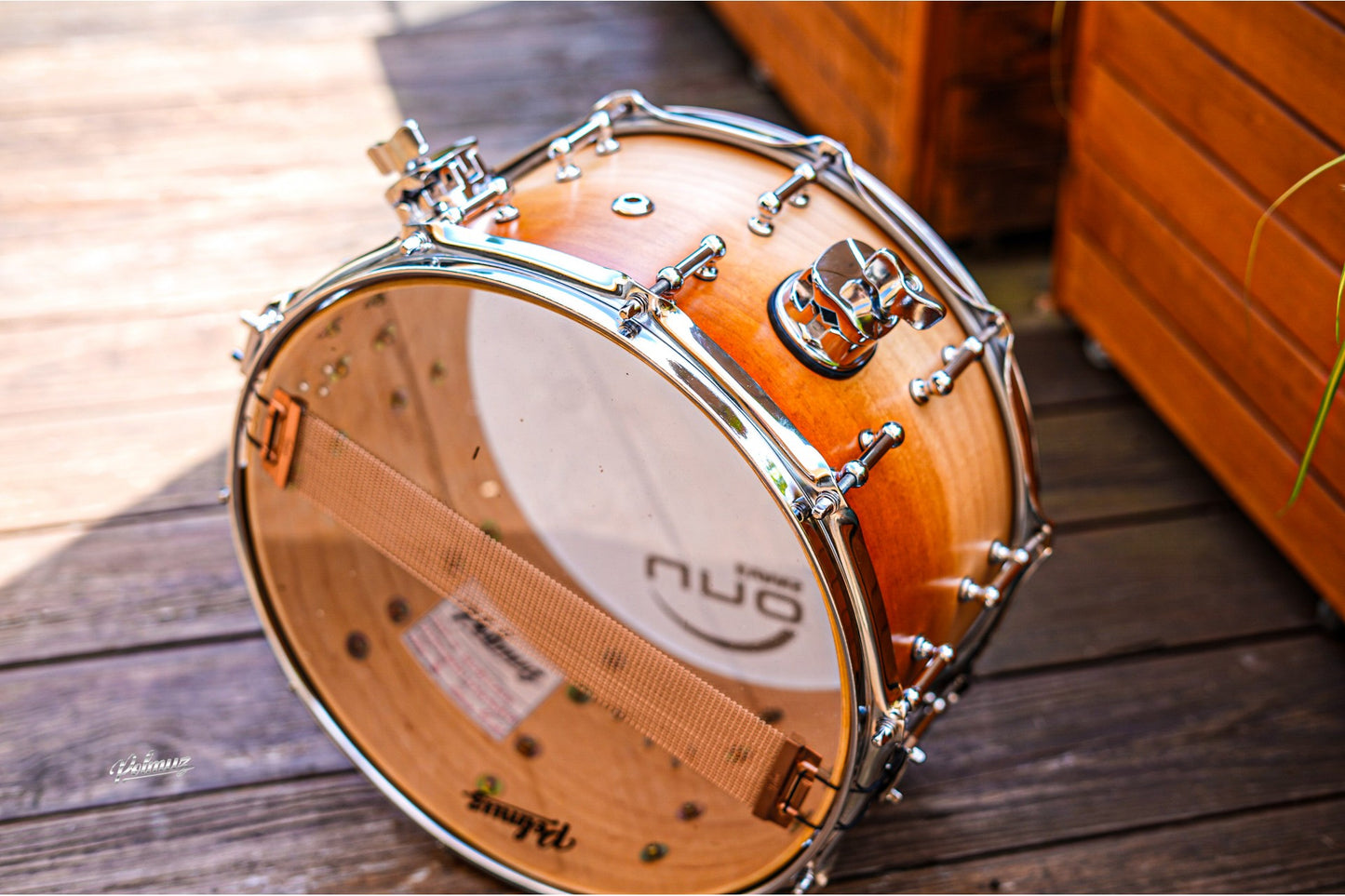 Polmuz model 1 Maple 14x8 Marching Snare - werbel marszowy satin natural made in Poland — zdjęcie 5