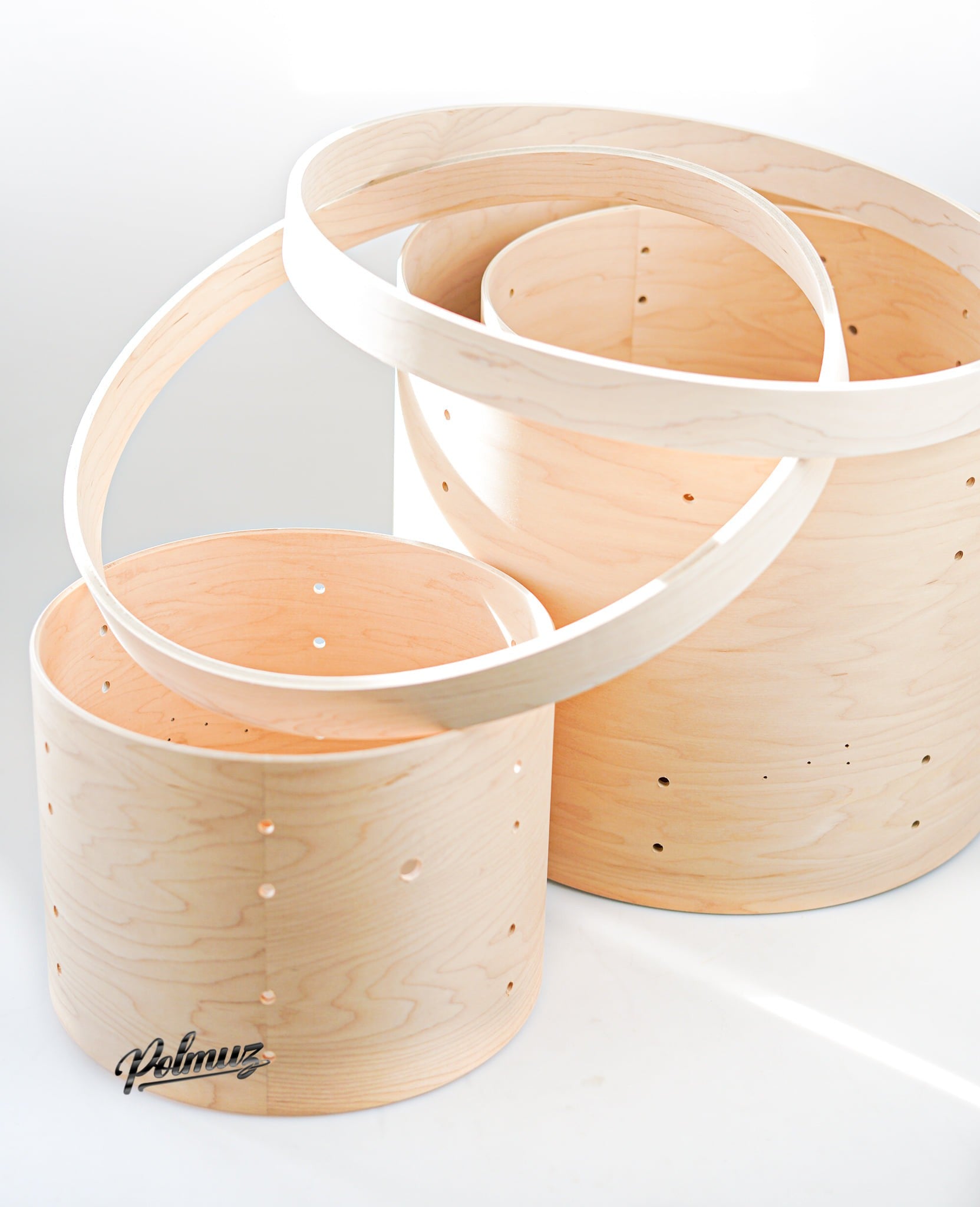POLMUZ Snare 14x6,5" Focus Ring - z osprzętem chromowanym, naciągami, sprężynami