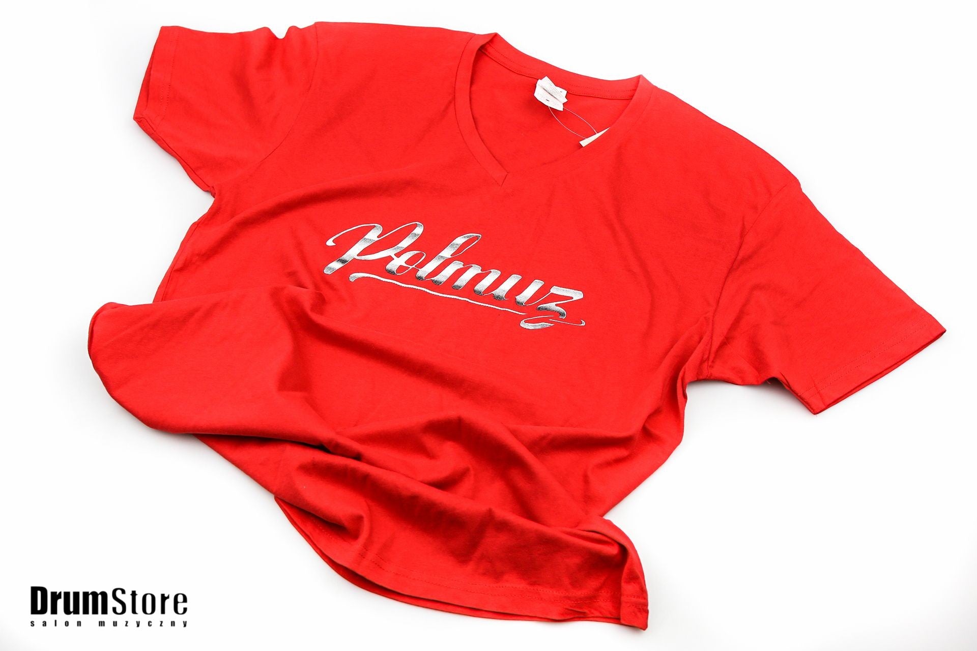 Polmuz T-shirt V-neck - czerwony - rozm. L