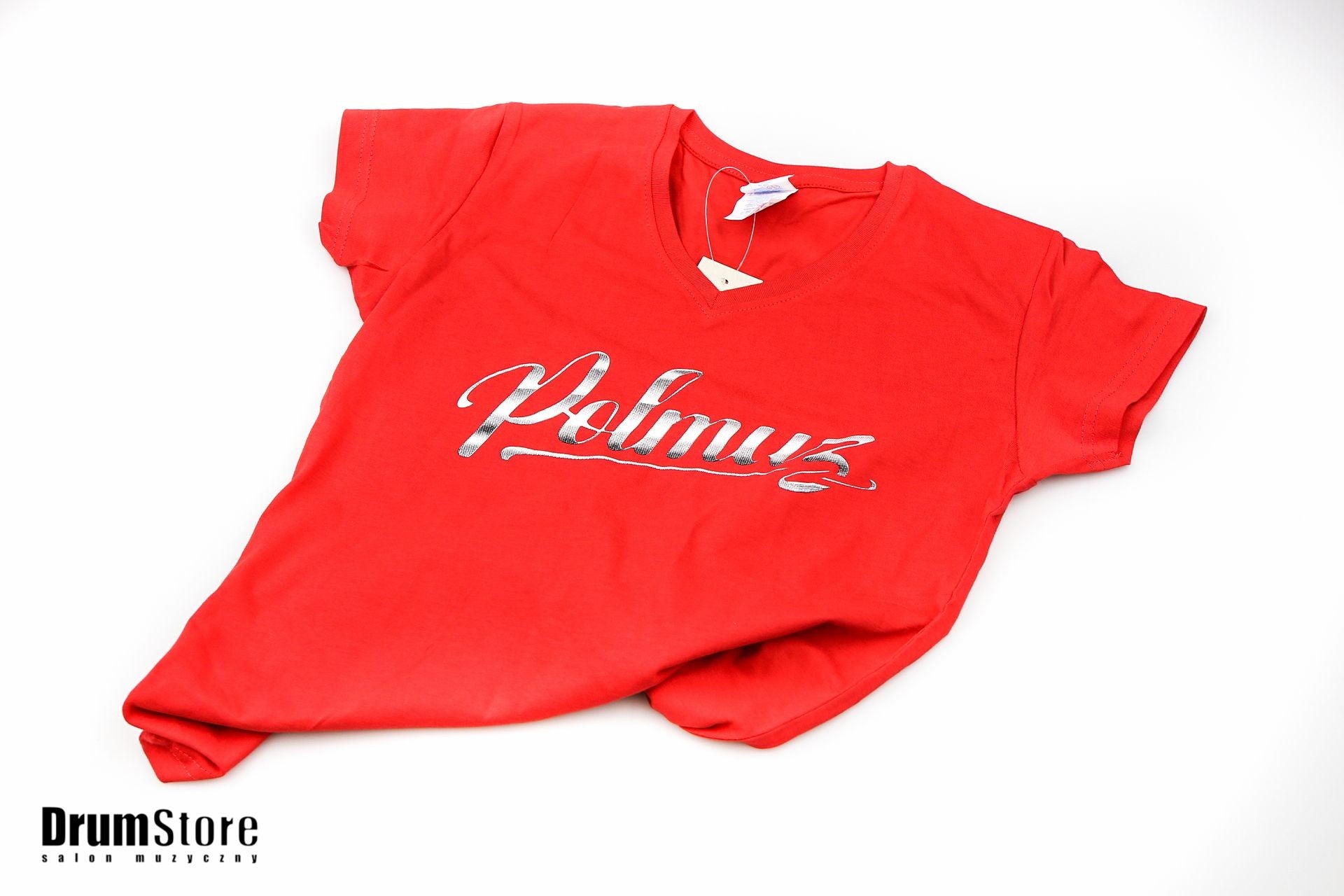Polmuz T-shirt V-neck - Damski - czerwony - rozm. S — zdjęcie 2