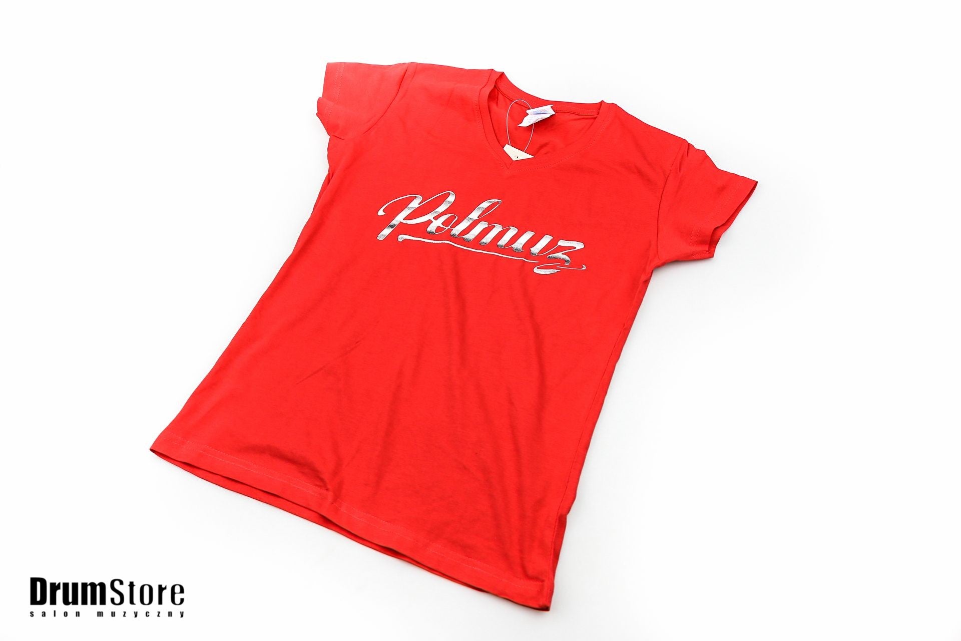 Polmuz T-shirt V-neck - Damski - czerwony - rozm. S