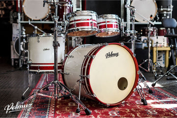Polmuz Tulipwood (22/10/12/16) Gloss White/Double Red Sparkle Stripe