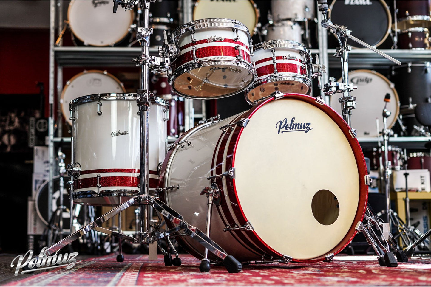 Polmuz Tulipwood (22/10/12/16) Gloss White/Double Red Sparkle Stripe — zdjęcie 14