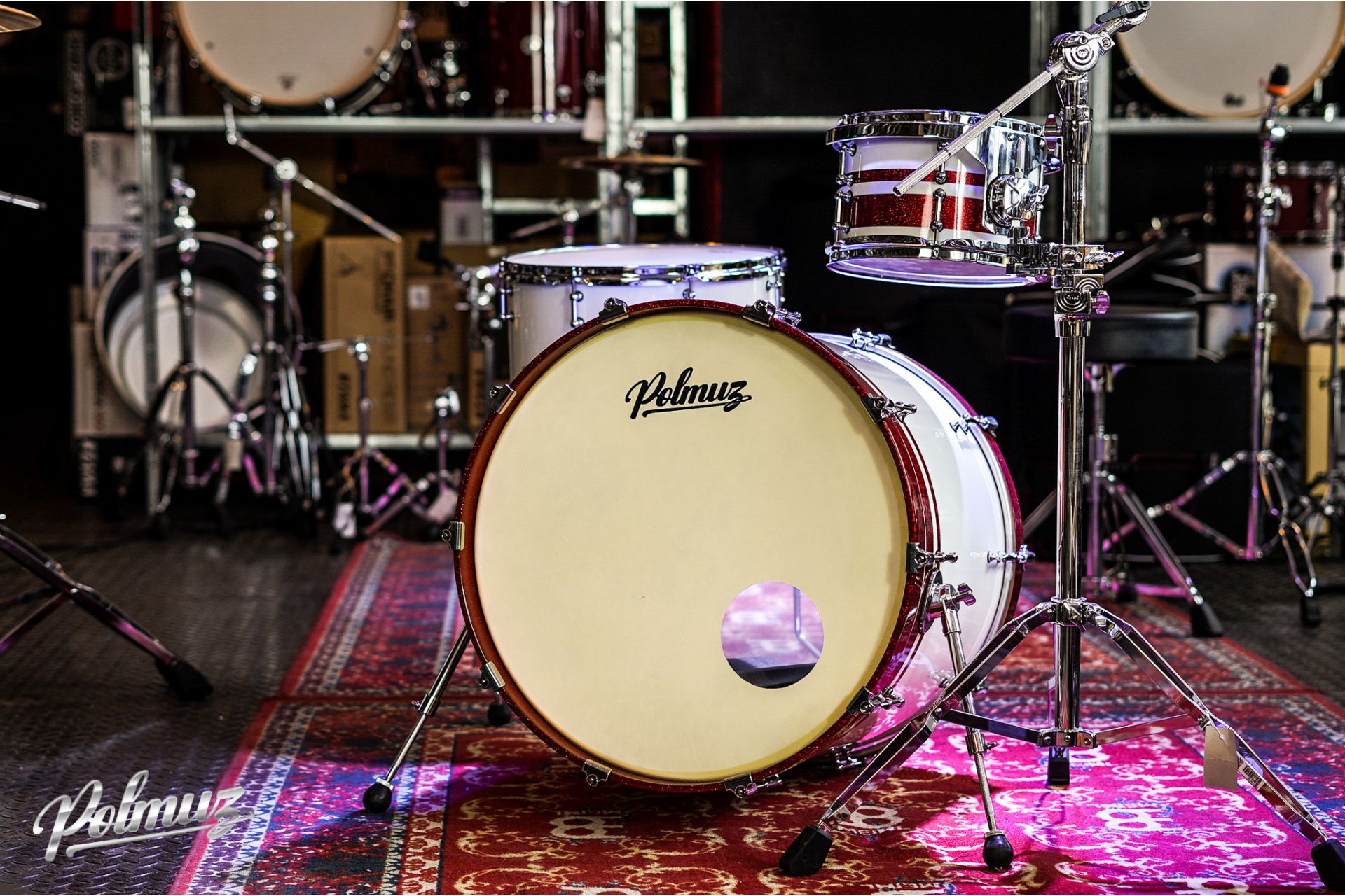 Polmuz Tulipwood (22/10/12/16) Gloss White/Double Red Sparkle Stripe — zdjęcie 5