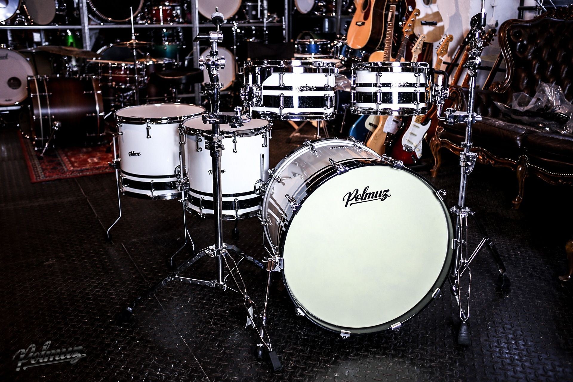 Polmuz Walnut (22/10/12/14/16) Gloss White/Double Black Sparkle Stripe - Rezerwacja — zdjęcie 4