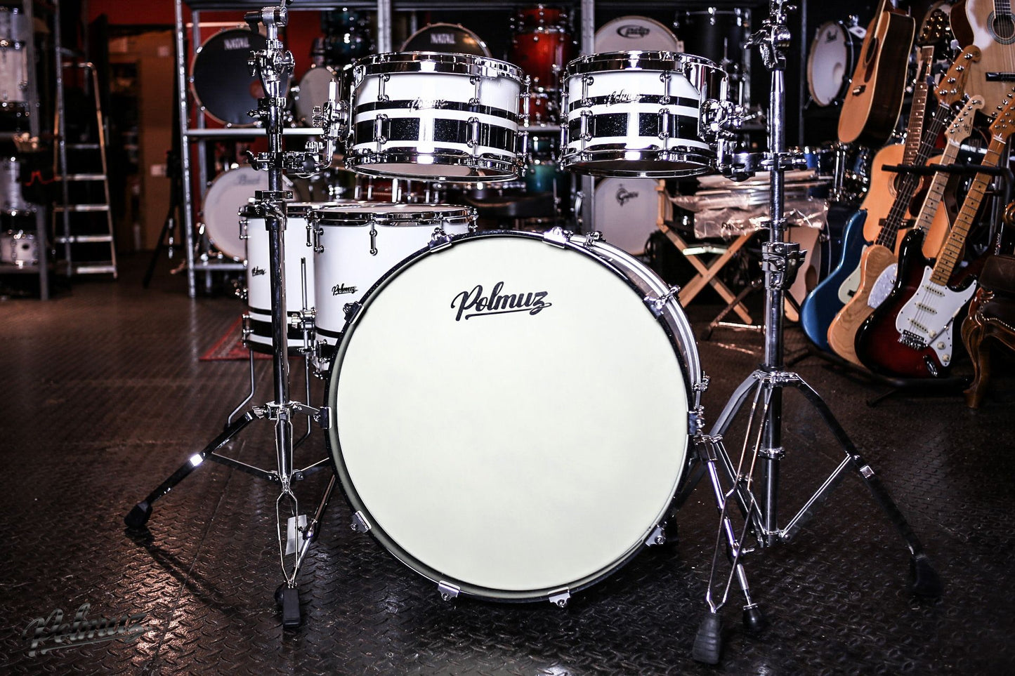 Polmuz Walnut (22/10/12/14/16) Gloss White/Double Black Sparkle Stripe - Rezerwacja — zdjęcie 2