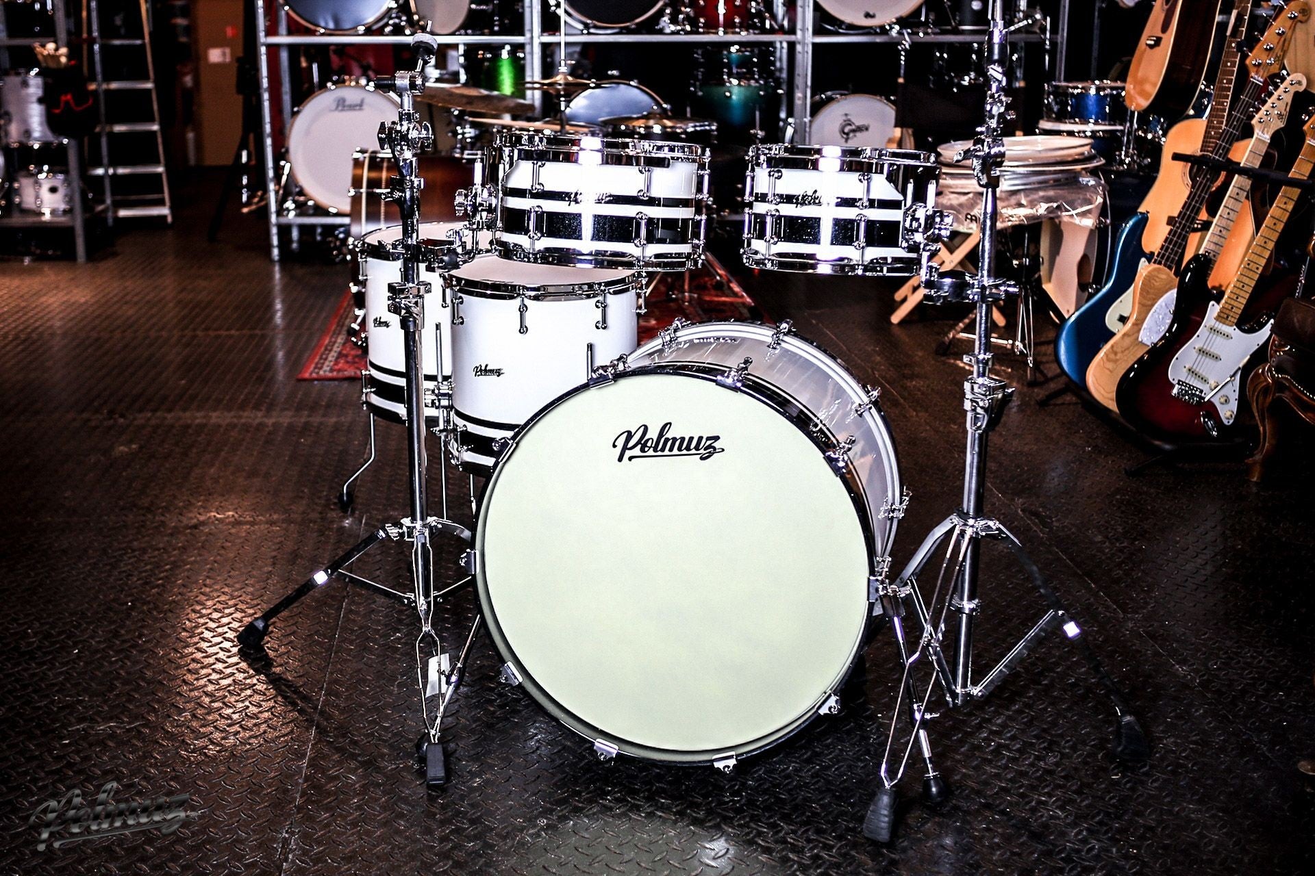 Polmuz Walnut (22/10/12/14/16) Gloss White/Double Black Sparkle Stripe - Rezerwacja