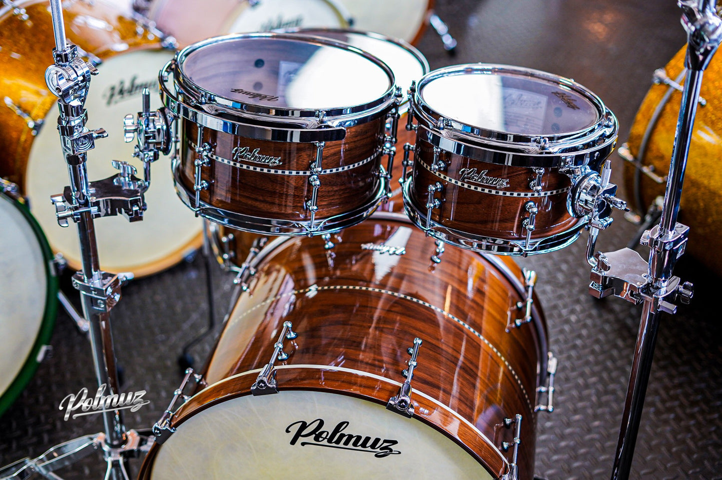 Polmuz Walnut 22/10/12/16 Gloss Natural Walnut with Wood Inlay Stripe centered — zdjęcie 3