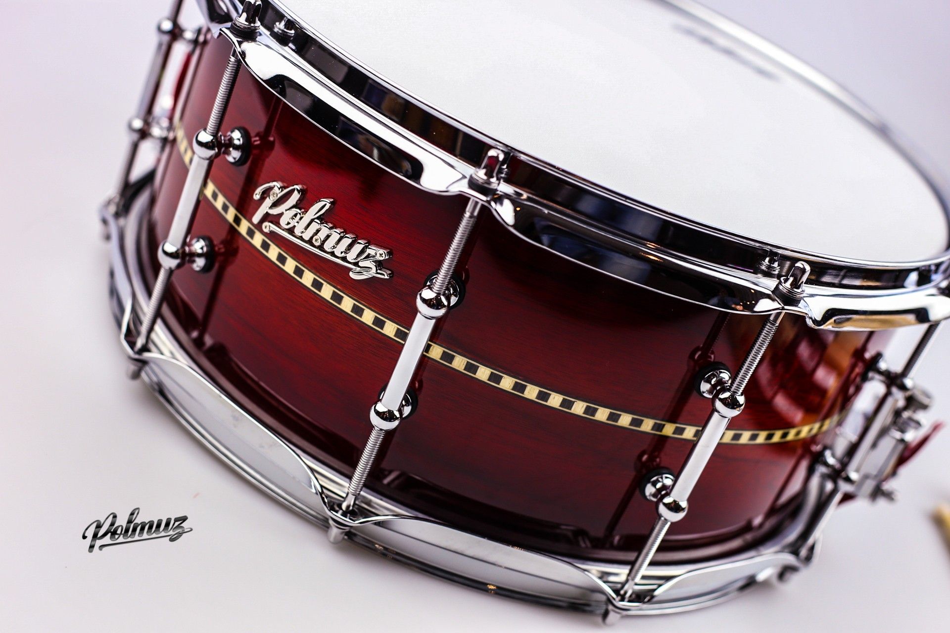 Polmuz Walnut Snare (13x6.5) - Sun Brust with Wood Inlay Stripe - NIEPRODUKOWANY