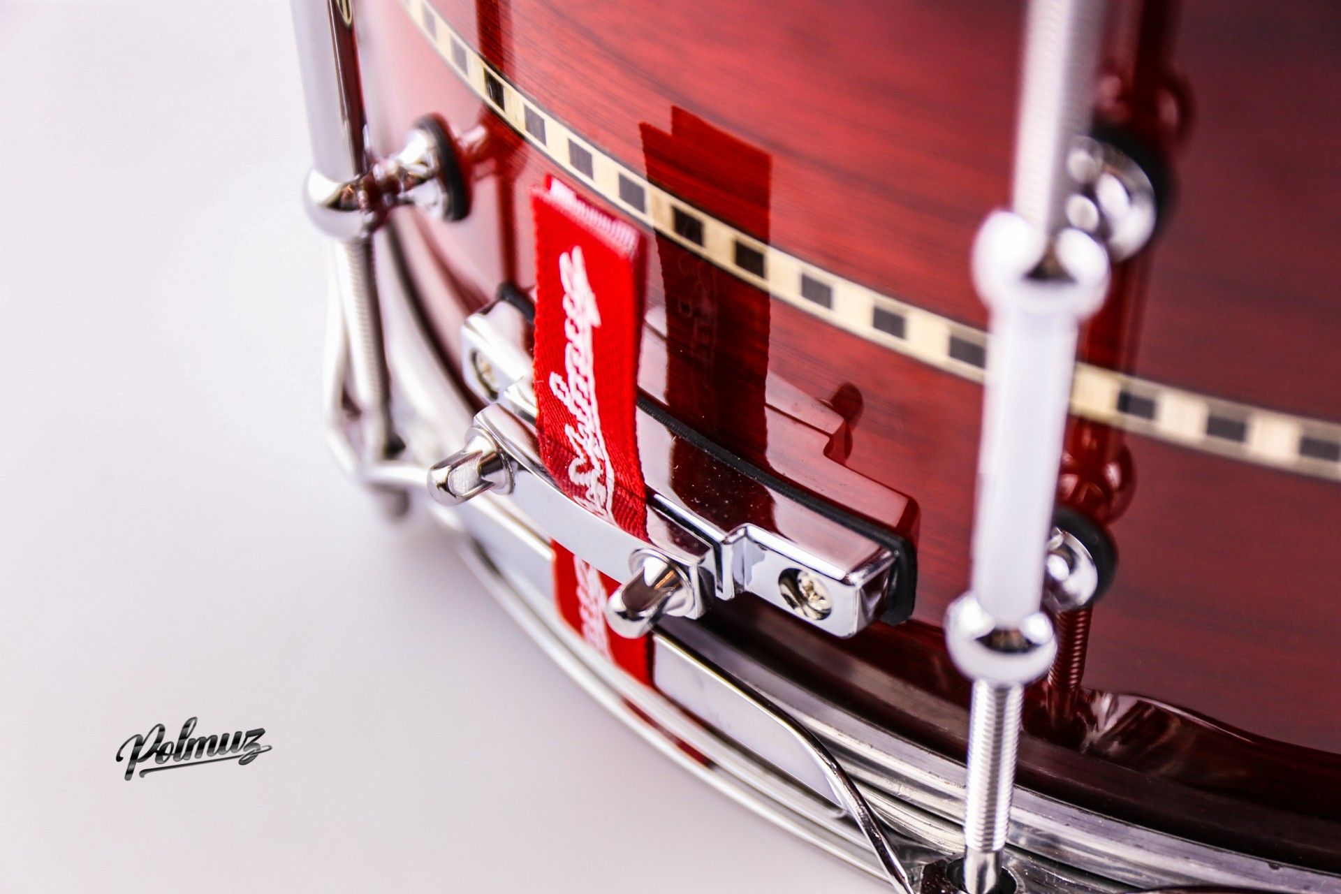 Polmuz Walnut Snare (14x6.5) - Sun Brust with Wood Inlay Stripe — zdjęcie 7