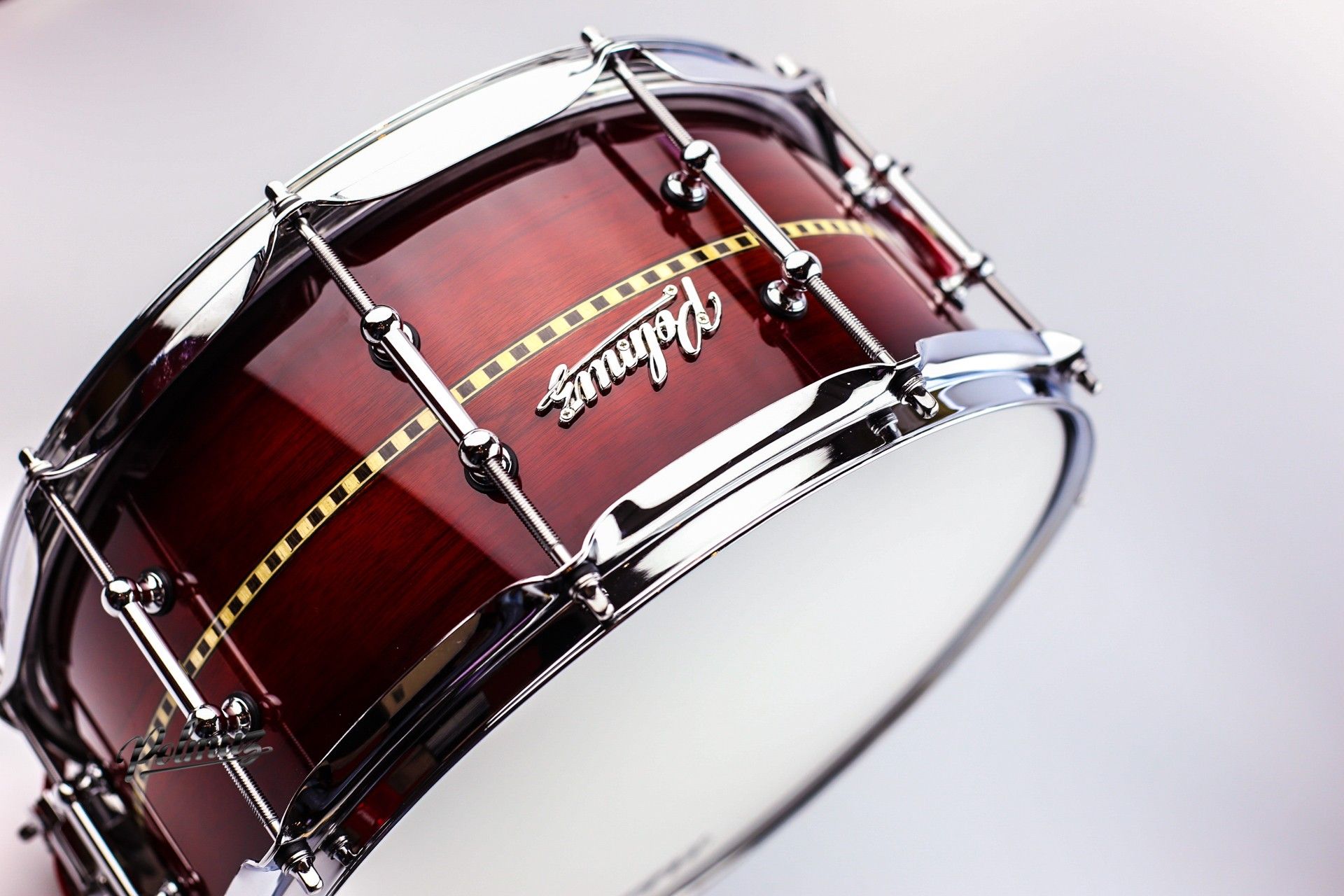 Polmuz Walnut Snare (14x6.5) - Sun Brust with Wood Inlay Stripe — zdjęcie 3