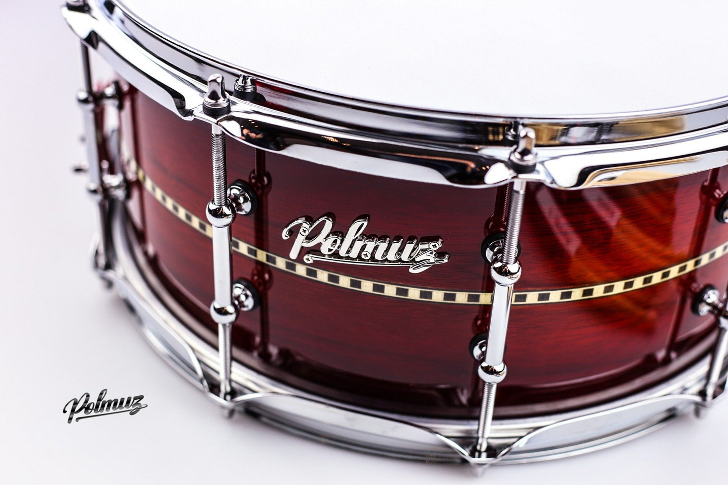 Polmuz Walnut Snare (14x6.5) - Sun Brust with Wood Inlay Stripe — zdjęcie 2
