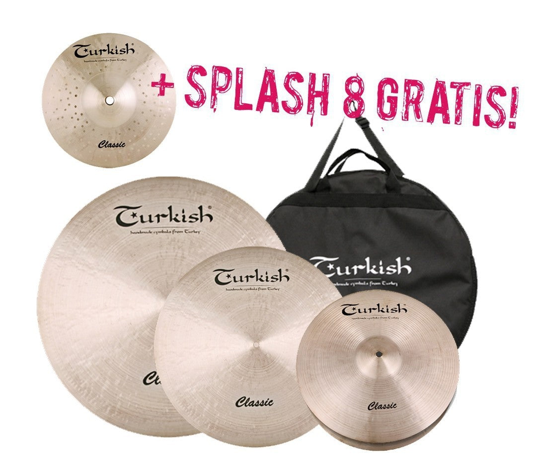 Turkish Classic Set 1+(14" Hihat, 16" Crash, 20" Ride) + SPLASH 8" GRATIS+bag - Promo